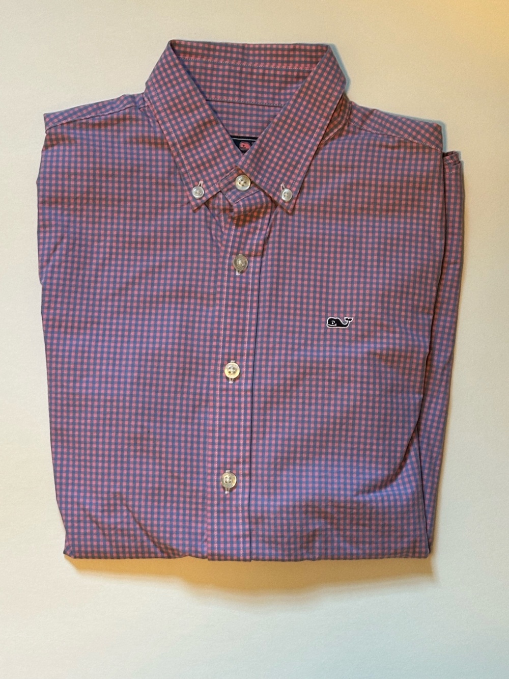 Blue & Pink Checked Button-Down Shirt